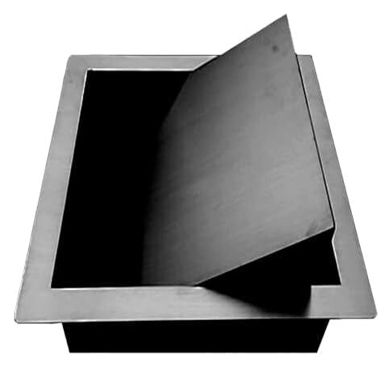 IUokLU Built in Countertop Trash Can,Flap Lid Bin,Recessed Counter Top,Square Brushed Waste Chute,304 Stainless Steel（220x220mm）