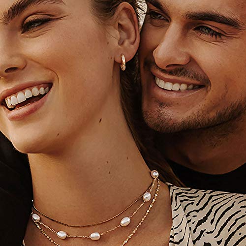 MEVECCO Gold Hoop Earrings for Women 18K Gold Plated Cubic Zircon Huggie Earrings Earrings for Everyday Jewelry4