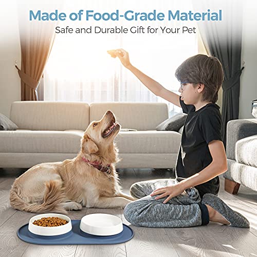 MSBC Ceramic Dog Bowl Set with Silicone Mat Non-Skid Non-Spill, Wide Mouth Dog Feeding Bowl, Food and Water Pet Feeder… - Image 5