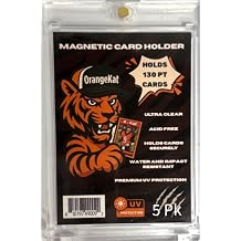 Magnetic Card Holder 130PT 5 Pack One Touch Ultra Clear Trading Card Case, UV Protected, Waterproof, Acid-Free, Impact Resistant Sports Card Holder