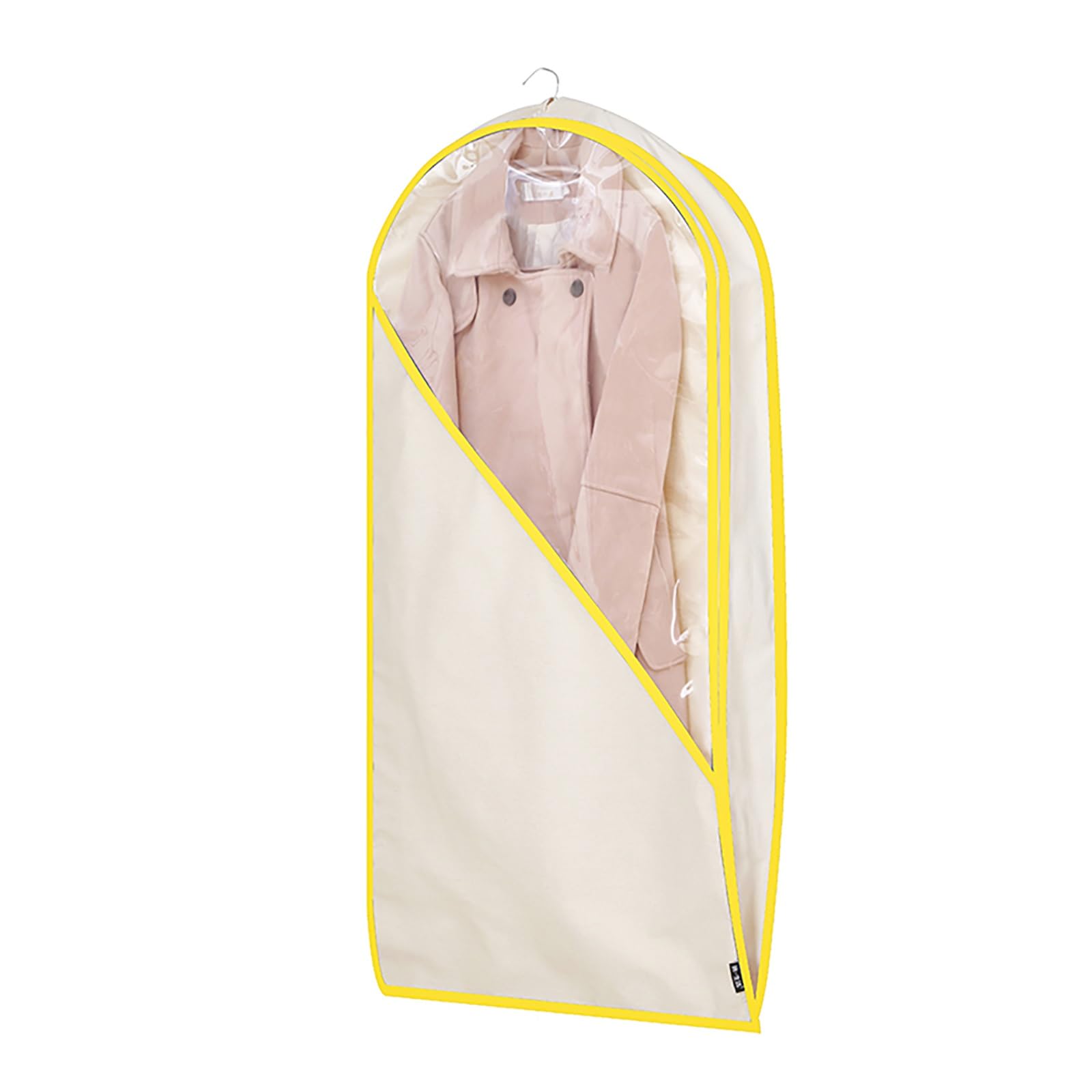 vfdaSWQQ Coat hanger cover, Three-dimensional Clothing Cover with Zipper, Suitable for Dresses, Suits, Jackets(Yellow,60 * 10 * 110cm/24 * 4 * 43in)