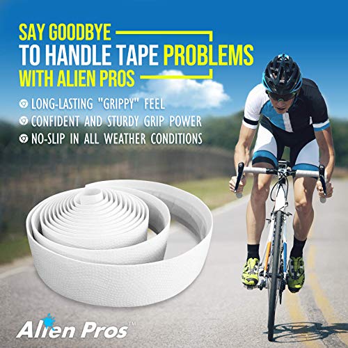 Image of Alien Pros Bike Handlebar Tape PU (Set of 2) Black Red White Pink Blue - Enhance Your Bike Grip with These Bicycle Handle bar Tape - Wrap Your Bike for an Awesome Comfortable Ride