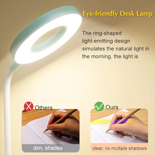Desk Lamp With Remote Control, Led Desk Light With Dimming And Timing, 3 Color Modes, Eye Protection Study Lamp With Pen Holder And Phone Stand, Small Flexible Desk Lamp For Dorm, Office, Green #TOP4