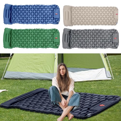 Matelas de camping gonflable avec coussin ergonomique ultra léger
