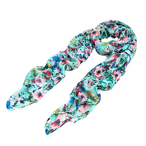 Elegant Pink Floral Print Fragment Fashion Scarf Wrap - Diff Colors Available2