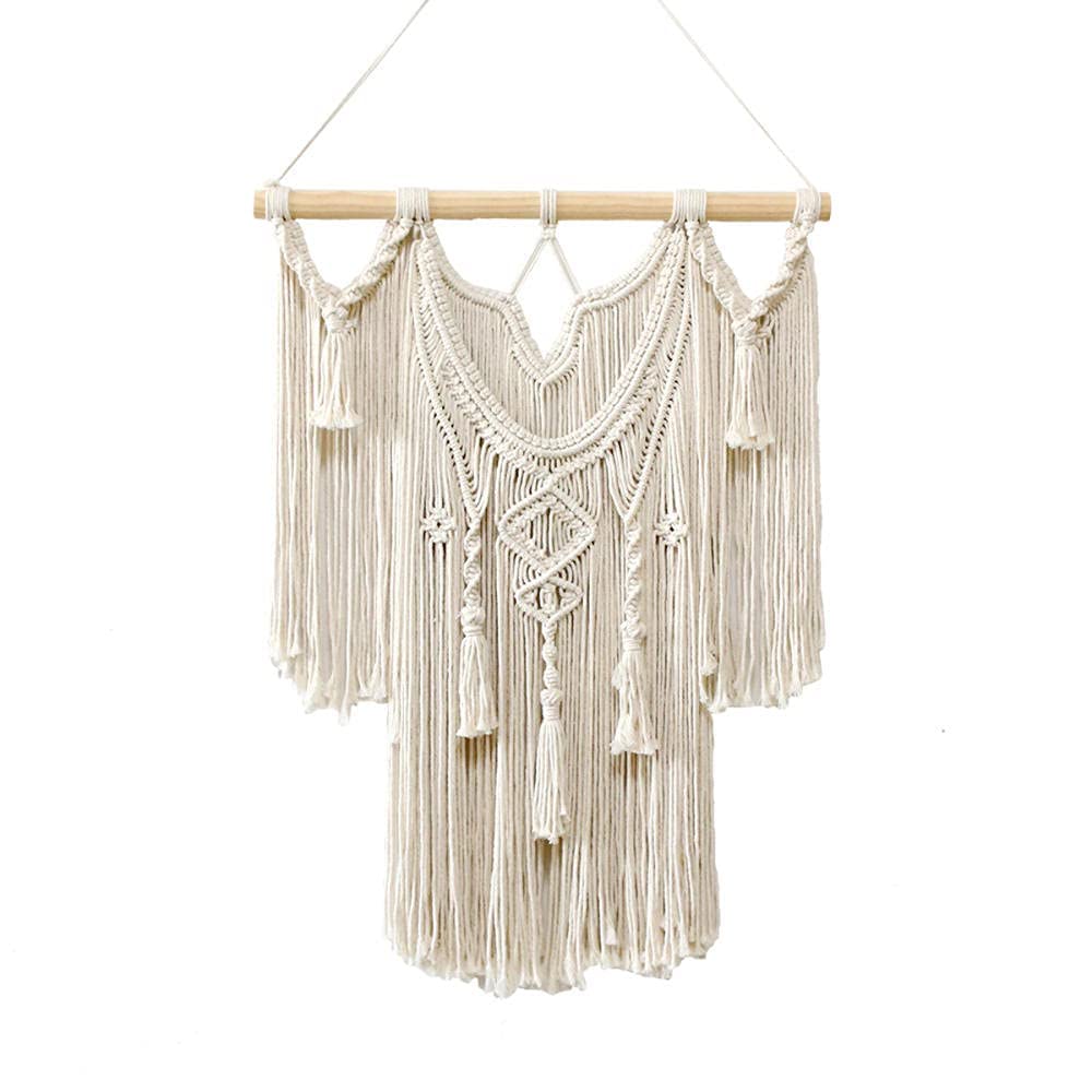 SERENEPEAK Macrame Wall Hanging Art Cotton Woven Tapestry 60x80cm