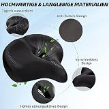 CDYWD Übergroßer Fahrradsattel Herren & Damen Bequem, Extra Breit, Weich, Ergonomisch Gepolsterter...
