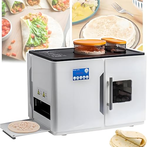 Image of Roti Maker Machine Automatic Indian, Chapati Tortilla Pancake Flatbreads Pita Making Machine, One Touch Ope-ration for 20 Pieces at Once Perfect for Chapati, Corncakes, India Roti, Flour Tortilla