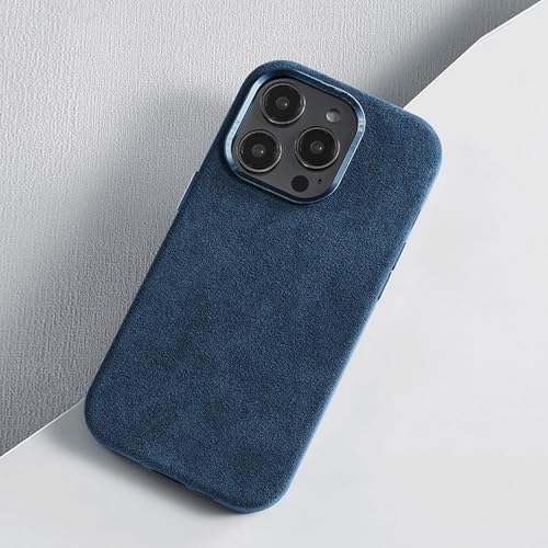 Coque iPhone 15 Plus magnétique bleu en métal pour le quotidien