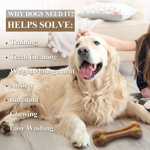 Dog Chew Toy,Natural Wood Powder Thigh BoneLong Lasting Lndestructible Dog Chew Toys Multifunctional Teeth Cleaning and… - Image 3