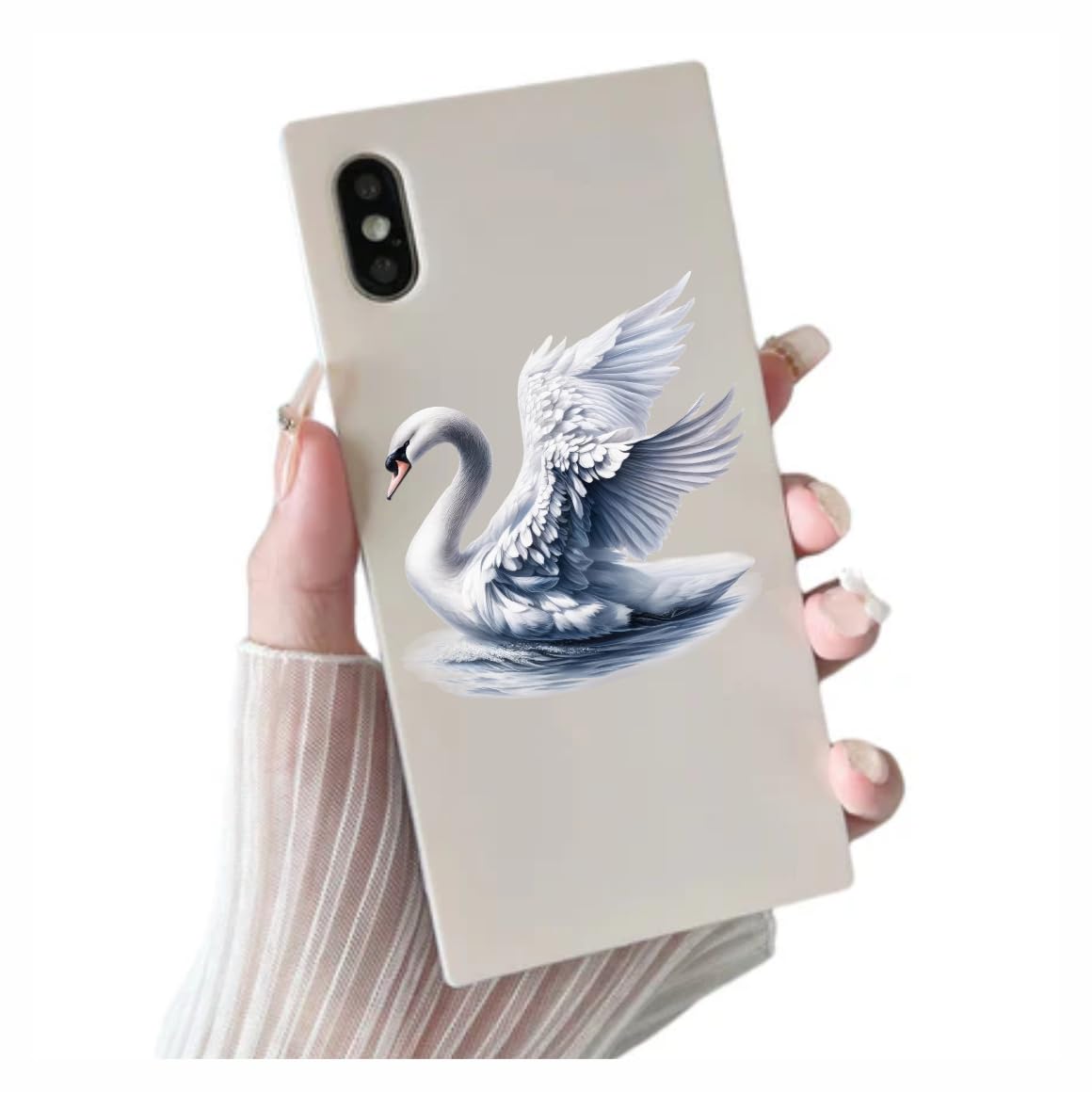 Swan Vinyl Decal Stickers, Cover Marks, Vibrant Wall Decor, Weatherproof Multi Purpose Laptop, car, Phone Toilet & More (Swan - Image 3
