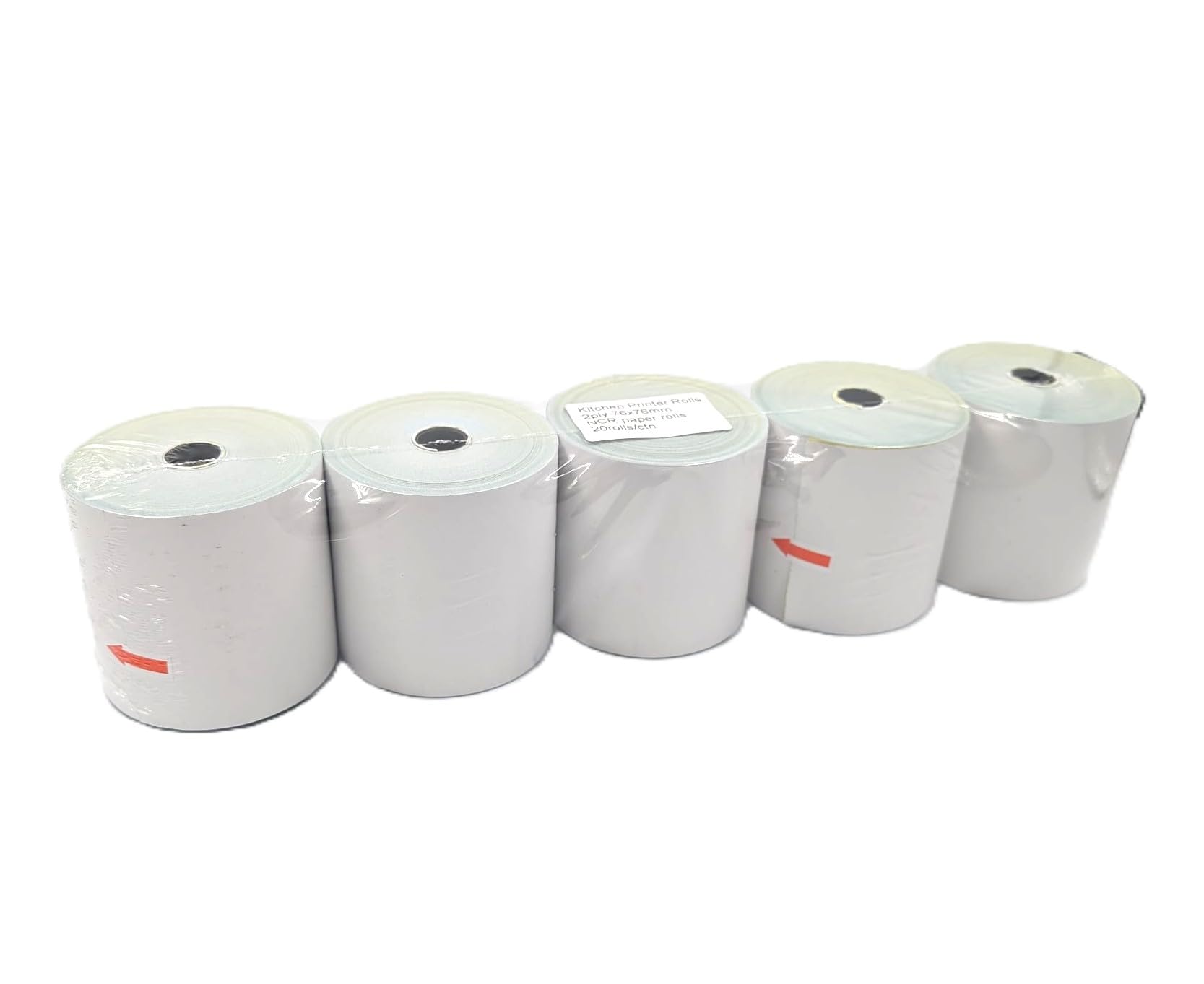 10 Rolls x 2Ply Non-Thermal Carbonless Kitchen Printer Paper Till Roll 76mm x 76mm | Dot Matrix, POS, EPOS, Cash Register Machine Rolls โ BPA-Free