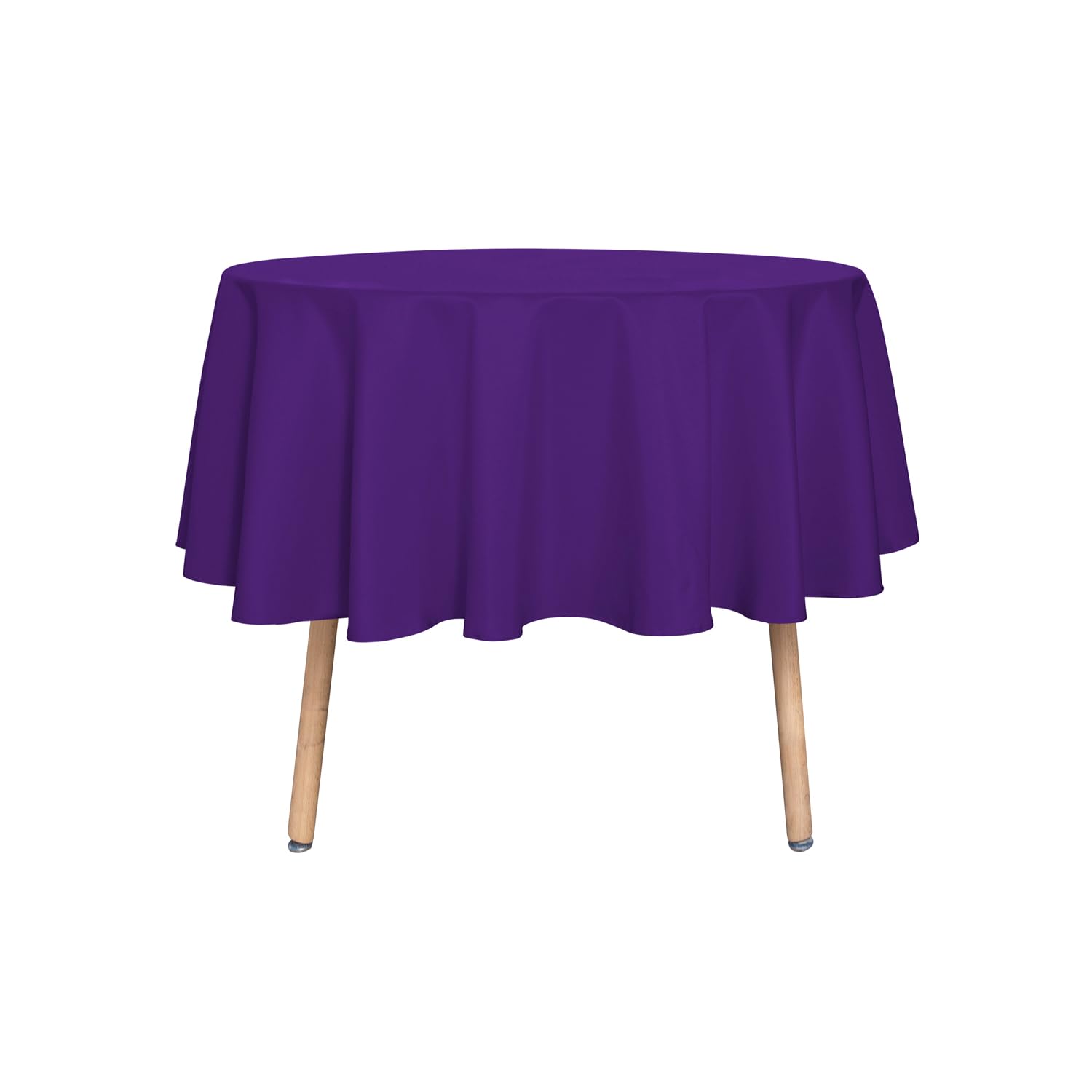 sancua Round Tablecloth 48 Inch Fits 20-36 Inch Tables, Purple