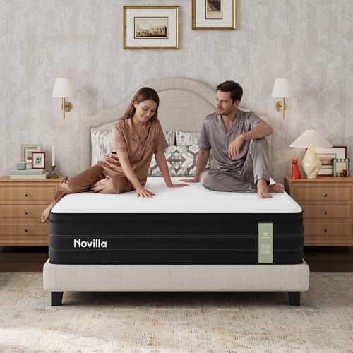 Image of Novilla Queen Mattress 10 Inch, Cooling Hybrid Mattress with Upgraded Coils