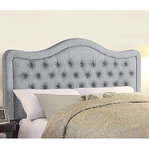 Rosevera Niana Upholstered Tufted Fine Polyester Adjustable Headboard Bed with Adjustable Height for Bedroom, Twin, Grey Cover