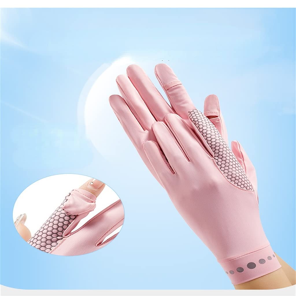 Women's Gloves Spring and Outdoor Riding Breathable Hand Guard Ice Silk Dew Finger Coolness