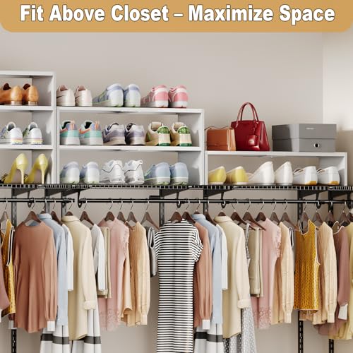 Image of X-cosrack 3-Tier Shoe Rack for Closet, Shoe Organizer for Front Door Entrance Expandable Shoe Shelf, Stackable Iron Shoe Storage Shelves for Closets, Entryway, Hallway, Garage,White