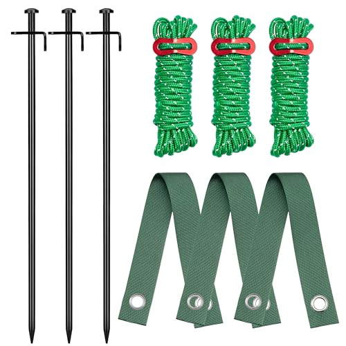 Kingsyard 3 Pack 16 Inch Heavy Duty Steel Tree Stake...