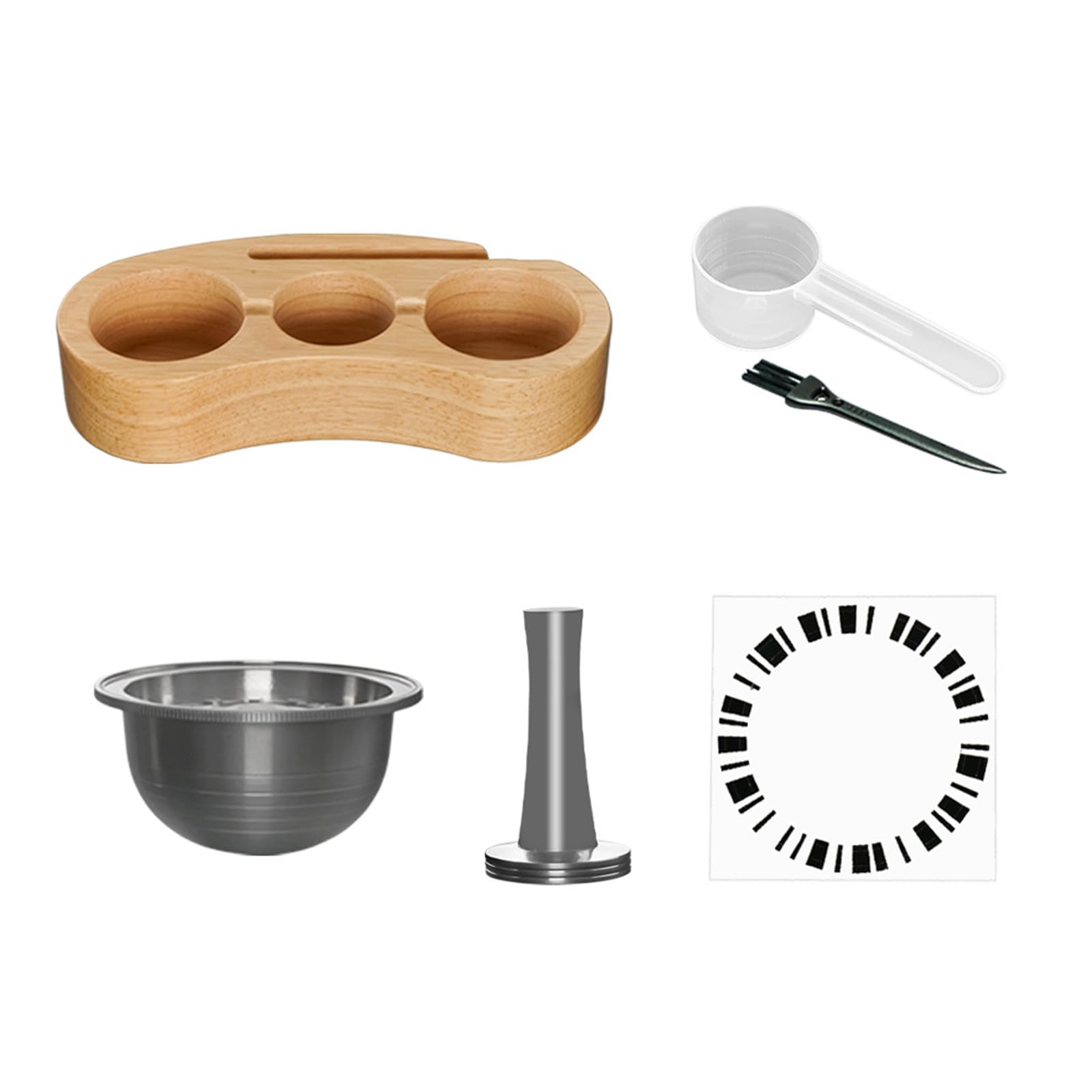 Msioytog Multi-Purpose Coffee Pods Dispenser, Powder Tamper Stand & Steel Storage Base for Home Brewing Coffee Pods Holder