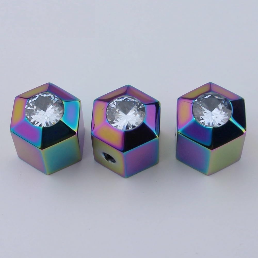 guykerPotentiometer Control Knobs with 6mm Dia. Shaft Pots - 3PCS High Grade Stainless Steel Speed Tone Volume Knob Replacement for Electric Guitar or Precision Bass, CKB024 chameleon rainbow