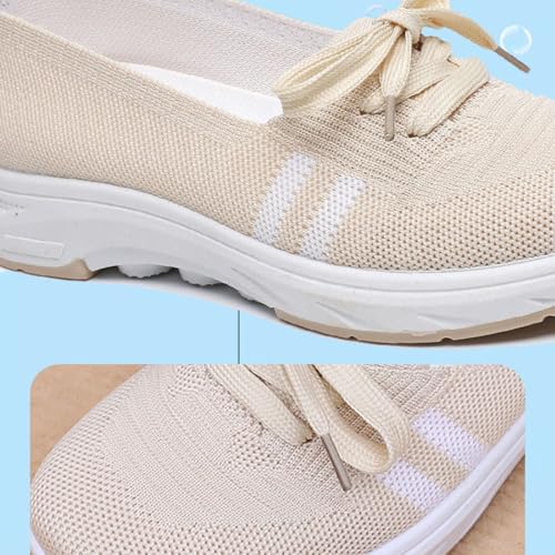 Women’s Breathable Knit Slip-On Sneakers with Bow, Summer Low Top Lightweight Casual Shoes for Everyday Comfort 5
