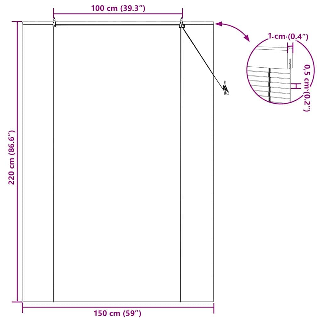 Estor enrollable de bambú amarillo, 150 x 220 cm, resistente a los rayos UV, filtro de luz, montaje versátil, ideal para proteger la privacidad del salón, dormitorio, cocina, con diseño de