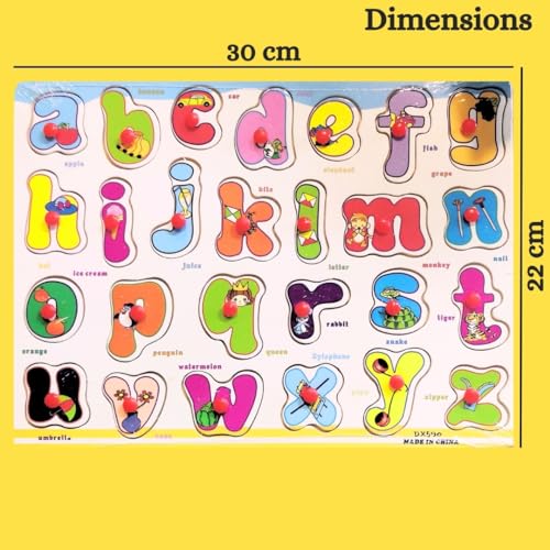 Image of PLUSPOINT ABC + 123 Wooden Educational Toddlers Puzzles, Wooden Alphabet Number Shape Puzzles Toddler Learning Puzzle Toys for Kids Boys & Girls, 2 in 1 Puzzle for Toddlers (ABC+123 Puzzle)