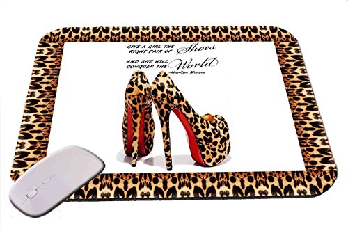 1 X Give A Girl Shoes Marilyn Monroe Quote Leopard Mouse Pad
