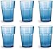 Omada Design Set 6 Bicchieri Ottagonali Cocktail da 42,5 cl, in Plastica, Infrangibili, Impilabili, lavabili in lavastoviglie, linea Unglassy (6 pezzi Turchese)