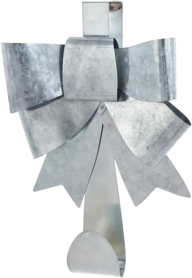 Kurt Adler 12 inch Silver Bow Over The Door Wreath Hanger