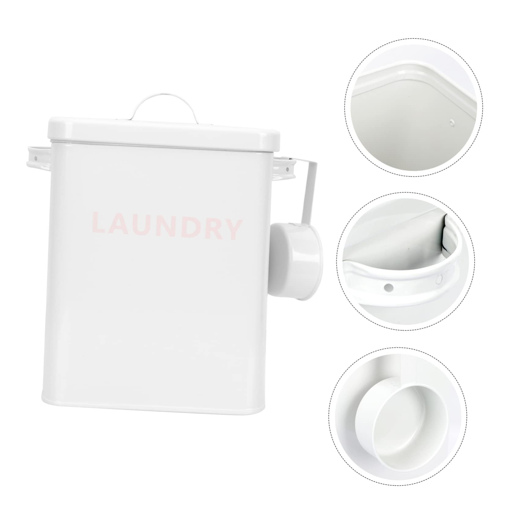 KOMBIUDA Cubo De Detergente para Ropa Hierro Contenedor Detergente Polvo Capacidad Fácil De Limpiar