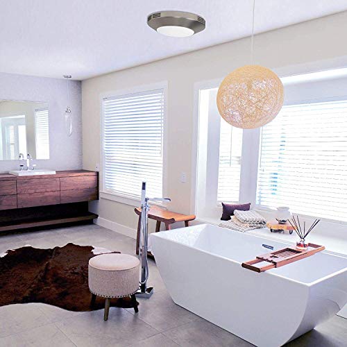 Homewerks 7117-01-Bn Bathroom Integrated Led Light Ceiling Mount Exhaust Ventilation 1.1 Sones 80 Cfm, Bath Fan Brushed Nickel #TOP2