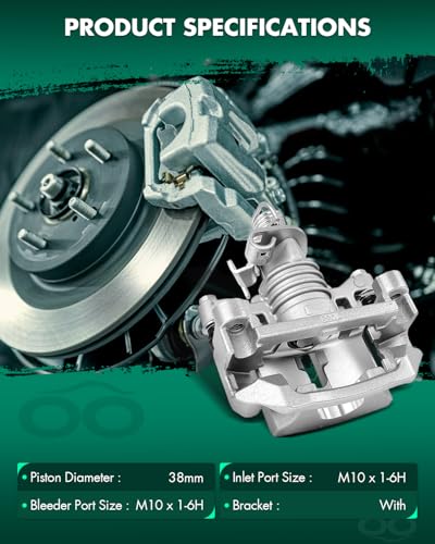 Image of SCITOO 18B5011 Rear Right Disc Brake Caliper w /Bracket Fit For Buick For Allure 2005-2009,For Chevrolet For Impala Limited 2014-2016,For Pontiac For Grand Prix 2004-2008, Single Piston