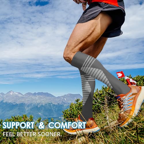 Hi Clasmix Graduated Compression Socks for Women&Men Wide Calf Comfort Best for Circulation,Pregnancy,Media,Nurse,Running,Travel2