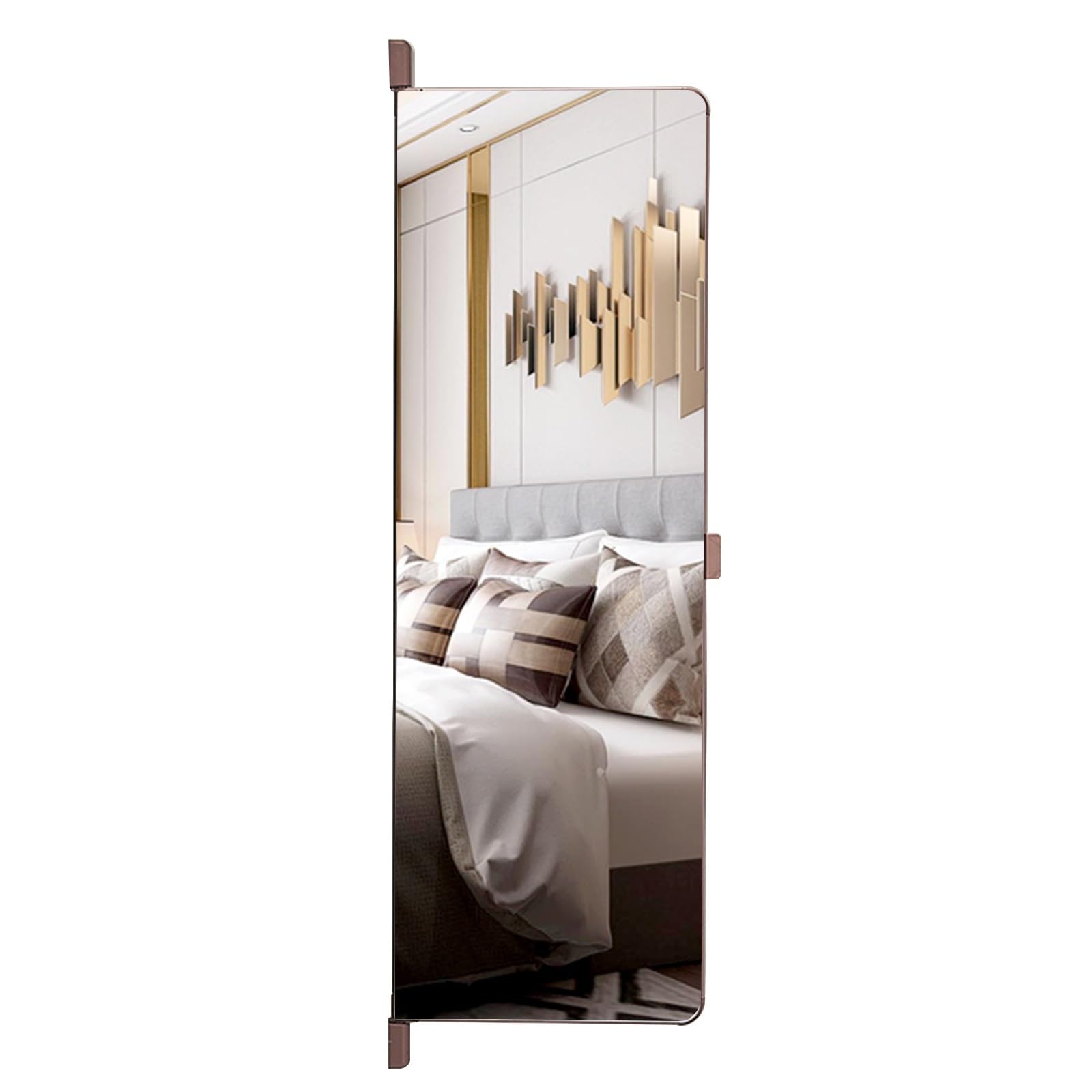 120*35cm Armadio con struttura in metallo nero Specchio a figura intera Specchio da toeletta pieghevole e girevole Specchio da toeletta con piatta Specchio da toeletta con doppia(Rose gold,130*35cm)