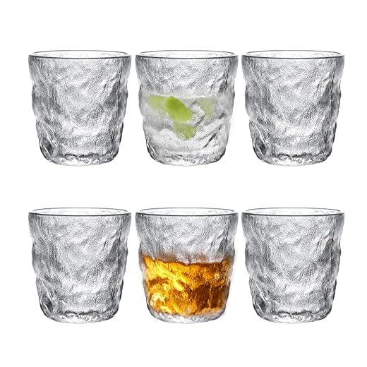 Glas-set med longdrinkglas 300 ml, 6 st kristallglas matterat glas juiceglas, vattenglas whiskyglas gin tonic, muggset