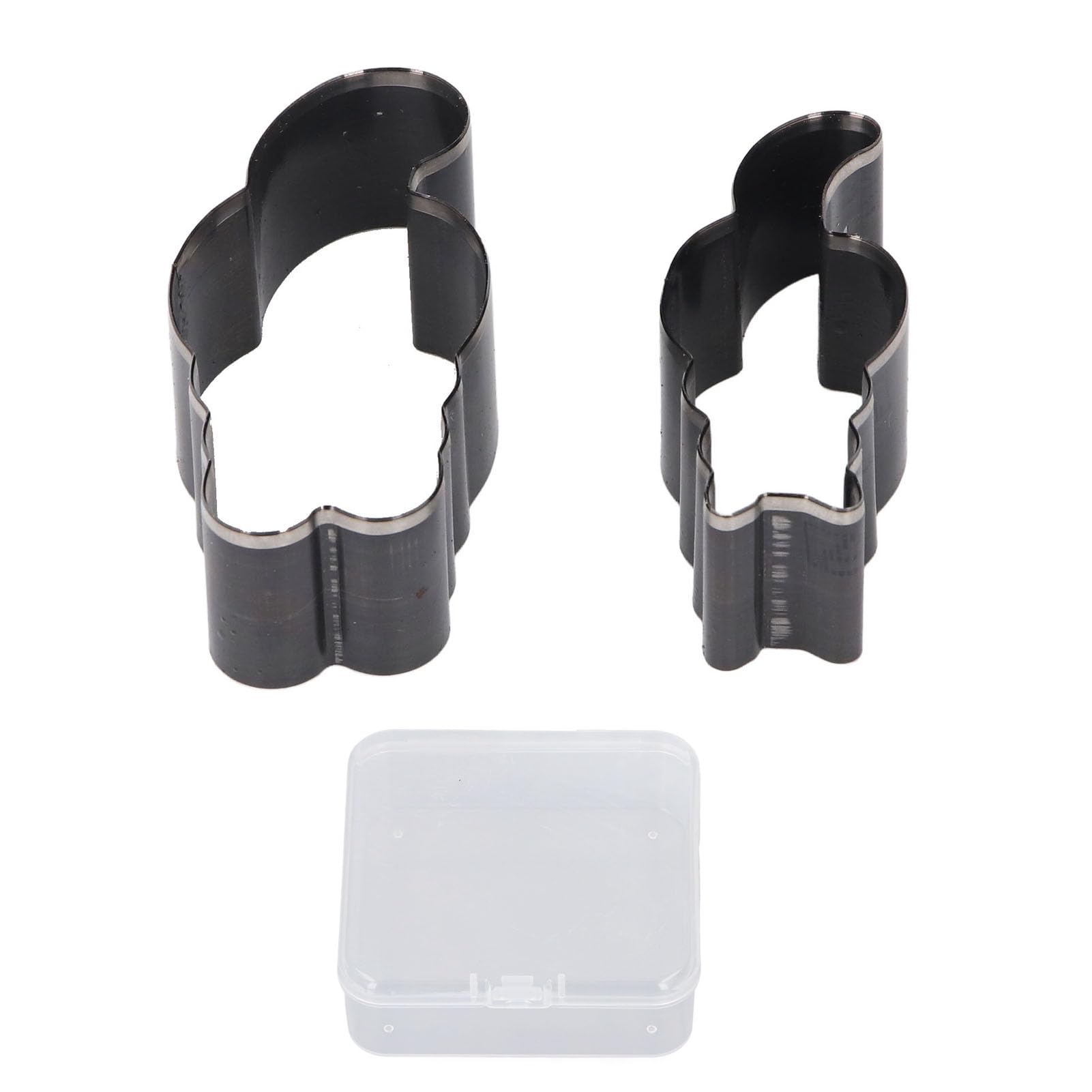 2PCS Hollow Punch Cutting Machine Cat Shaped Alloy Steel Cutting Dies Manual Punching Tool Set for Leather Crafts 55mm 65mm with Fine Spot Welding No Deformation