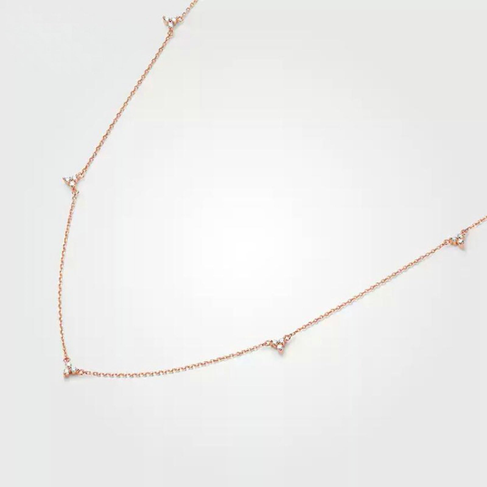Collares de cadena para mujer, oro rosa de 9/14/18 quilates con diamante de 0,15 quilates, un collar para mujer