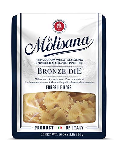 La Molisana Authentic Italian Pasta | 100% Imported | Farfalle | Durum Wheat Semolina | 12 Pack (1lb)