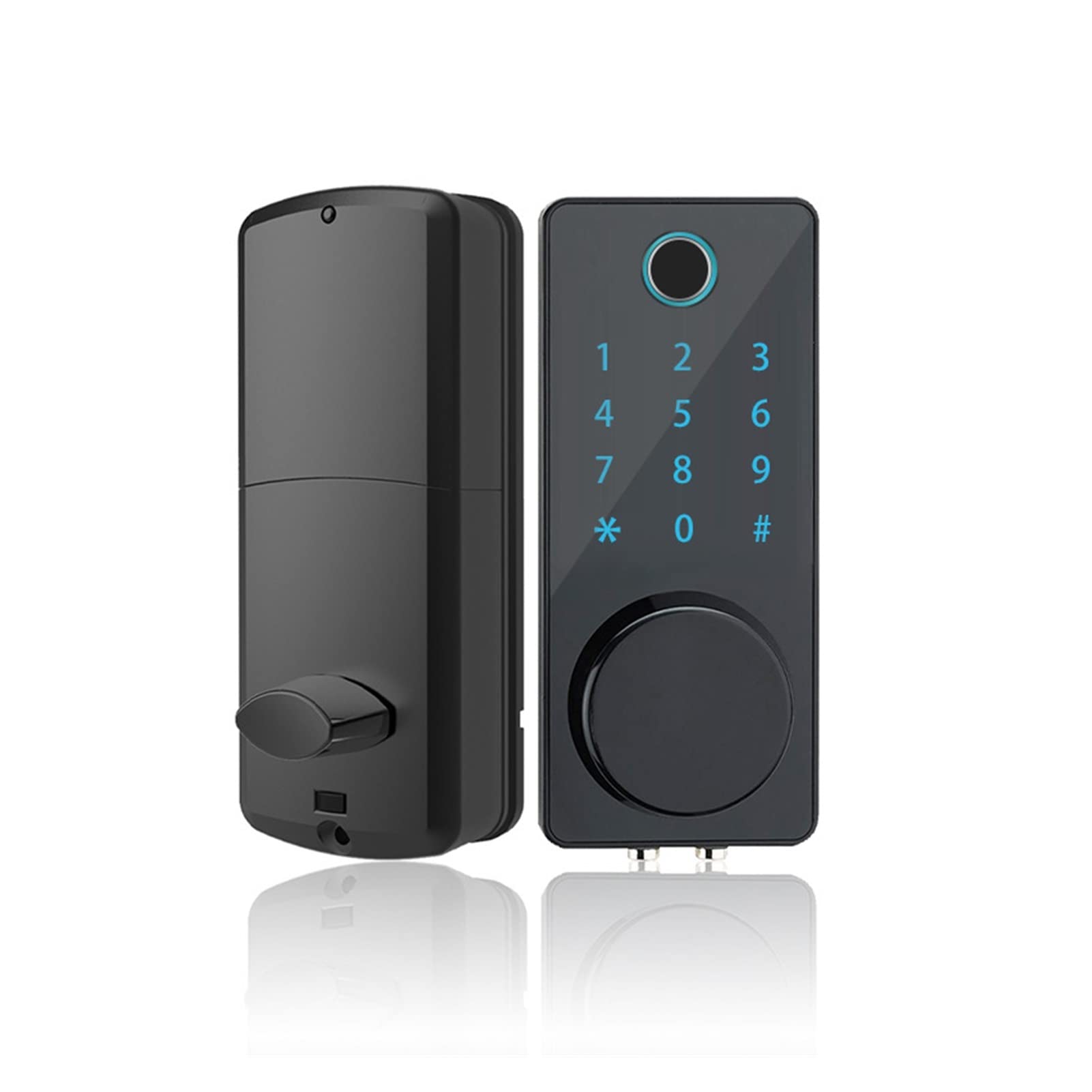 Inteligentny zamek do drzwi, Czarny inteligentny odcisk palca Deadbolt Lock Wifi App Zdalne sterowanie automatyczną blokadą Ic Blokada drzwi karty dom