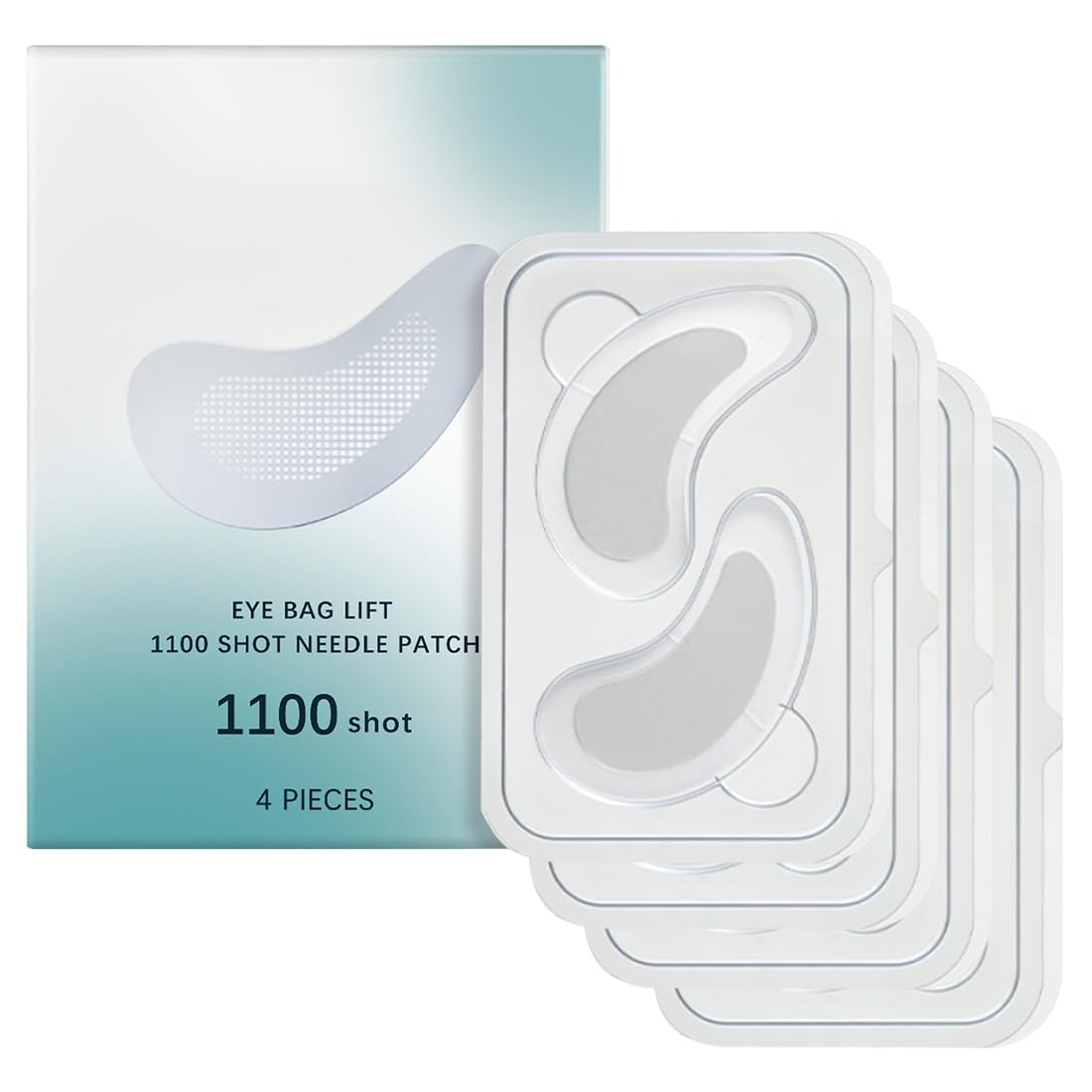 4 pièces Patchs pour les Yeux à Micro-aiguilles Dissolvantes, Soin Anti Cernes, Poche et Éclat | Patch Nano Microneedle avec Acide Hyaluronique, Peptides et Extraits de Naturels