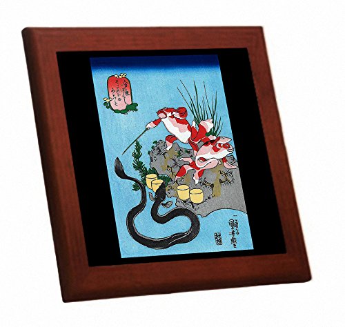 Amazon.co.jp: 歌川国芳『 金魚づくし 』の木枠付きフォトタイル 