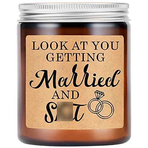 LEADO Lavender Scented Candles - Funny Wedding Gifts, Engagement Gifts for Women, Friends - Bridal Shower Gifts, Bride, Bride to Be Gifts for Her - Newly Engaged Gifts for Best Friend, Marriage Gifts