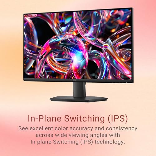 Image of Dell 24 inch Full HD Monitor, IPS Technology, 100Hz Refresh Rate, Comfortview Plus, TUV Rheinland Eye Comfort 3-Star, Ultra-Thin Bezel, HDMI and VGA Connectivity, Tilt Adjustable, VESA Mountable