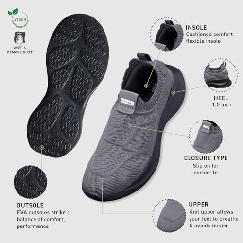 Image of Neeman's Sole Max Cush Slip Ons for Unisex | Chunky Cushioned Casual Shoes with High-Rebound Foam | Breathable Knit Upper | Lightweight EVA Sole Comfort Shoes