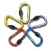 Aluminum Alloy D Ring Shape Buckle, Super-handy Spring Snap Key Chain Clip Hook Screw Lock Buckle, Idea for Outdoor Use (5 PCS)