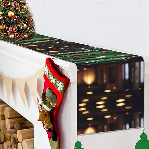 Chemin de table rustique long nappe décorative Noël cuisine salle à manger - 5