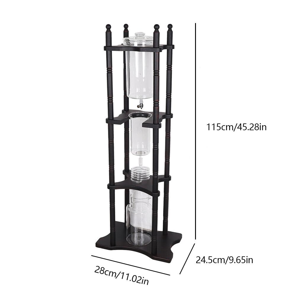 ZAWAYINE Cold Drip Coffee Maker Cold Brew Coffee Tower Slow Drip Japanese Cold Brew Maker Cold Brew Drip Ice Coffee Tower 2500ml, 11.02*9.65*45.28Inch