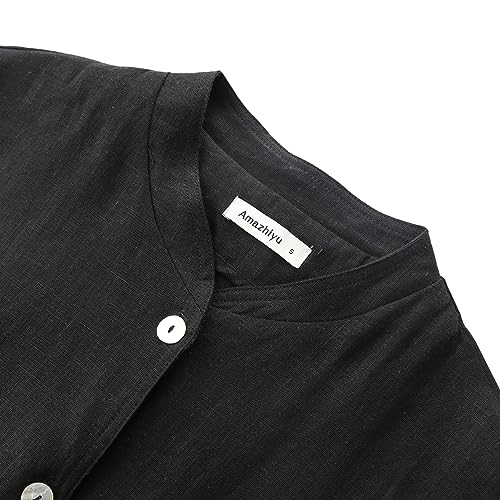 Amazhiyu Women' s Pure Linen Sleeveless Button Up Sleeveless Vest Coat Casual3