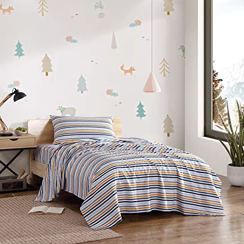 Image of Eddie Bauer Kids - Queen Sheet Set, Ultra-Soft Microfiber Bedding with Fully Elastic Fitted Sheet, Kids Bed Set with Pillowcases, Easy Care Bedding (Vivid Stripe)
